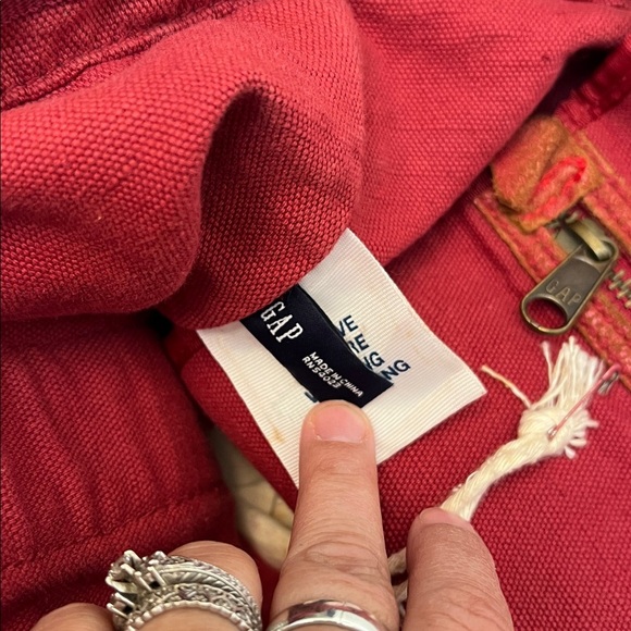 GAP COTTON/HEMP RED LARGE TOTE BAG - Picture 14 of 16